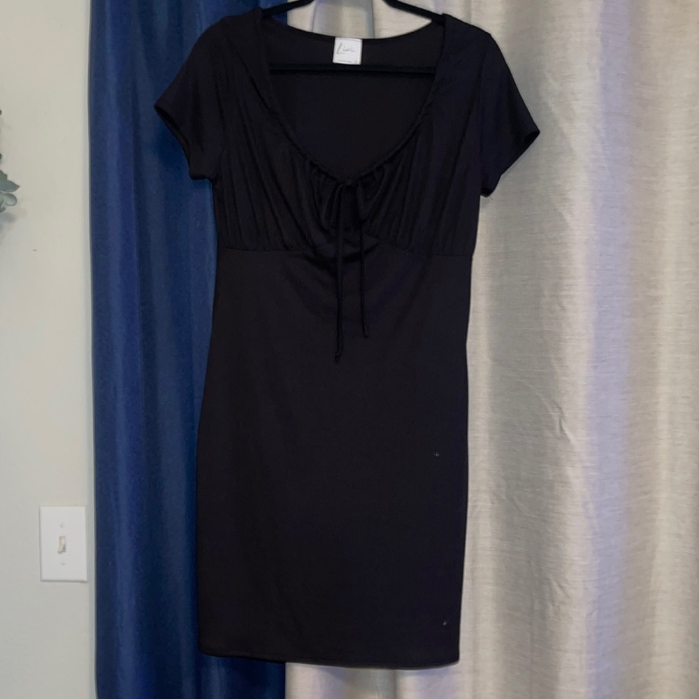 Black Stretchy Mid Dress